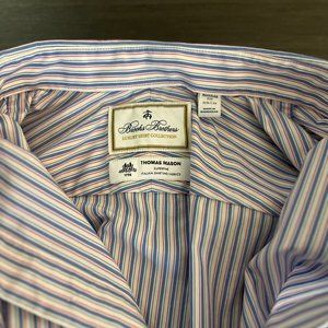 Brooks Brothers X Thomas Mason® Cotton Poplin English Collar, Stripe Dress Shirt